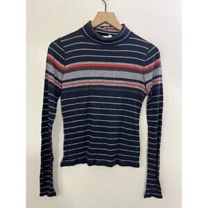 Dark Academia Y2K Bella Indie Sleaze Wool Striped Sweater S Parisian 90s Fitted